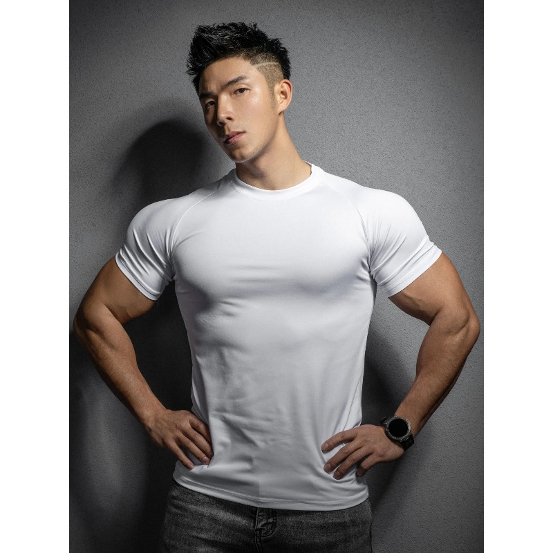 T Shirt Tight Fit - Pakaian Yoga Fitness Cepat Kering Pria