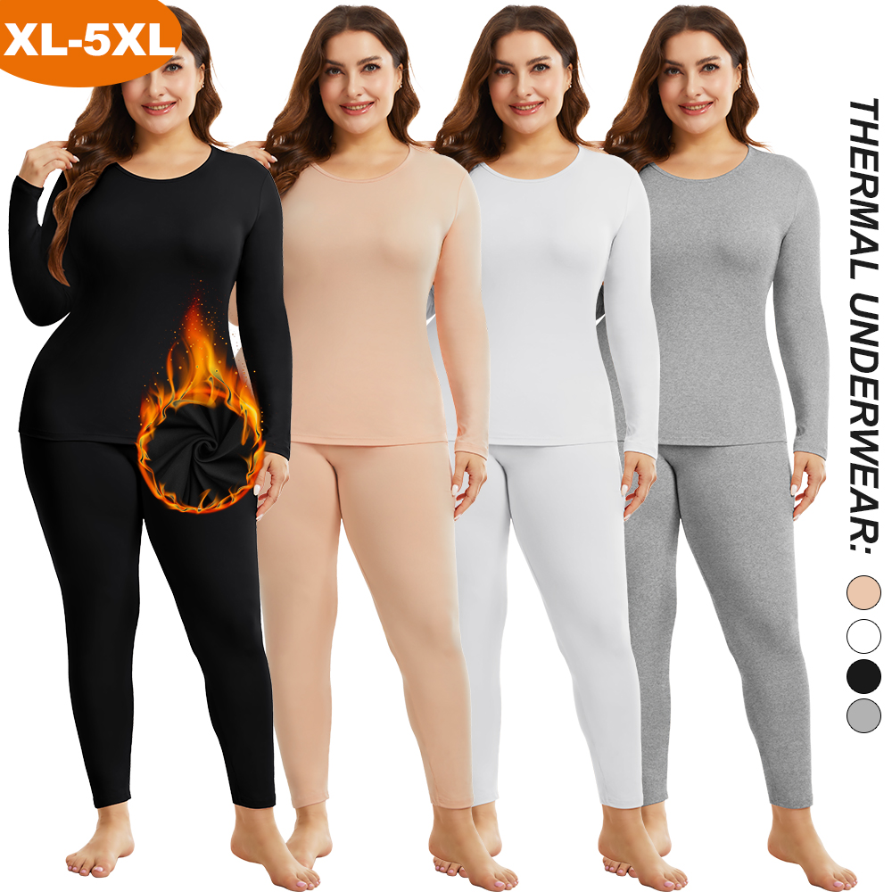 Thermal Long John - Pakaian Dalam Termal Hangat Ukuran Besar,