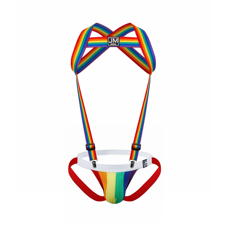 Jockstrap Athletic - Harness Tubuh Pelangi Tali Elastis yang