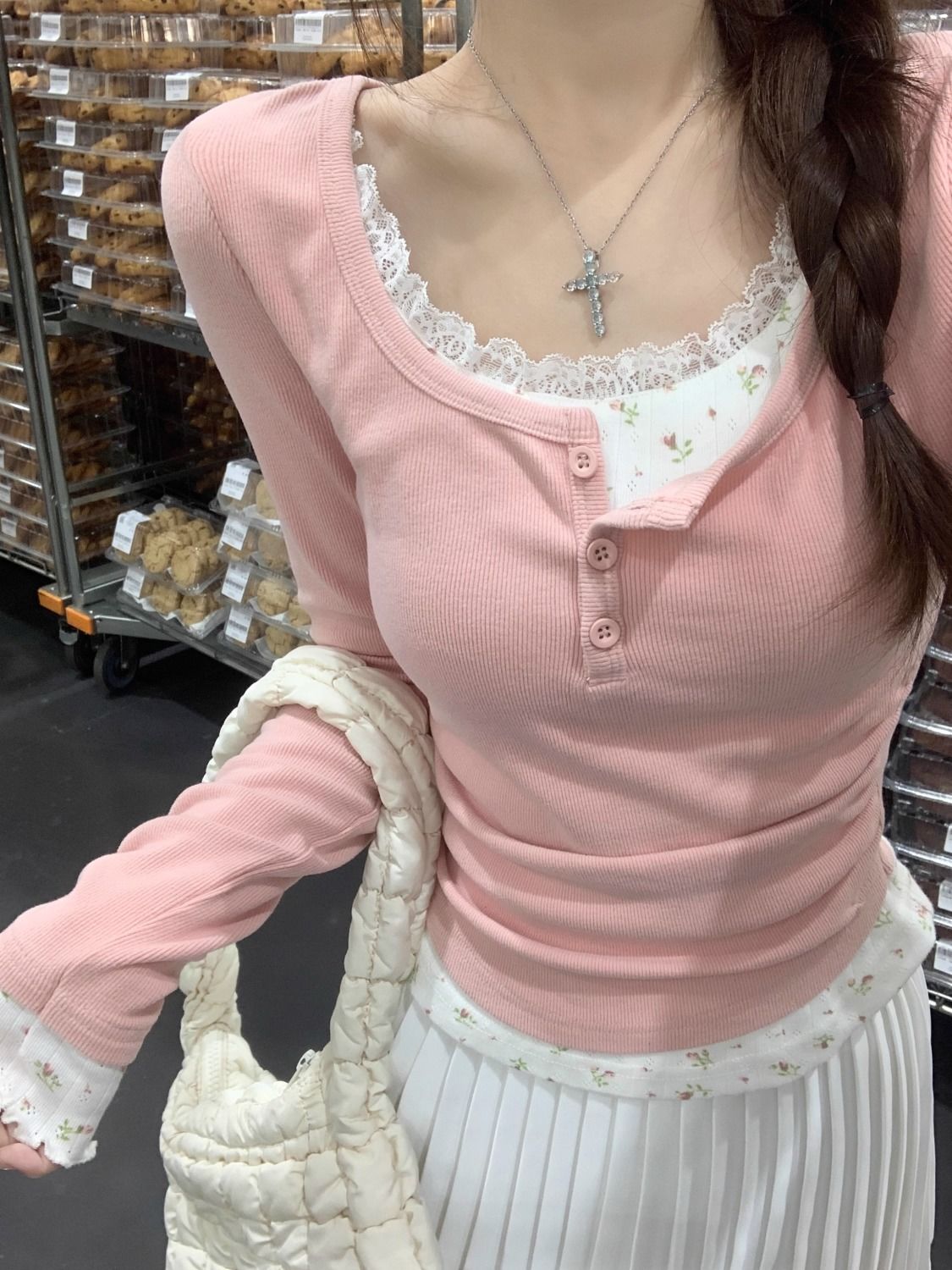 2026 Kaos Wanita Lengan Panjan - Undershirt Crew Neck ulasan dan harga